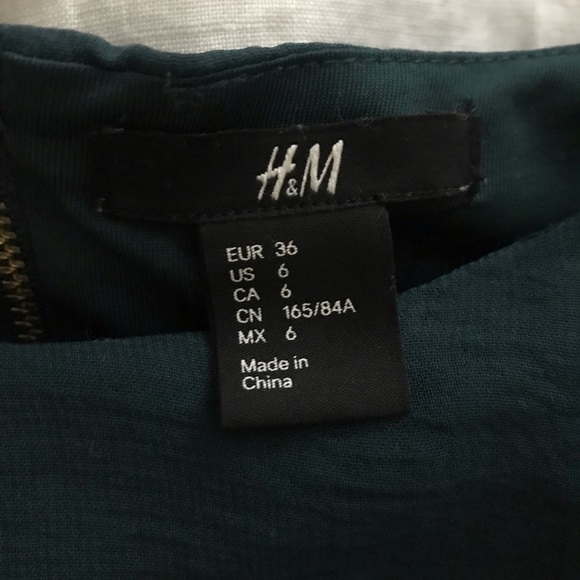 H&M Women’s Dark Green Chiffon Dress - Picture 5 of 6